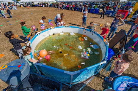 Plastic Pollution Save the Mermaid activity at the 2026 WaterWays Science Festival.
